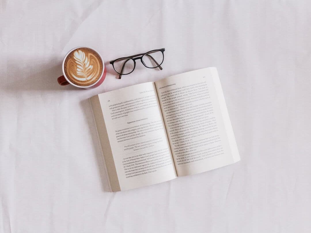 Calm atmosphere – book, coffee and quiet
